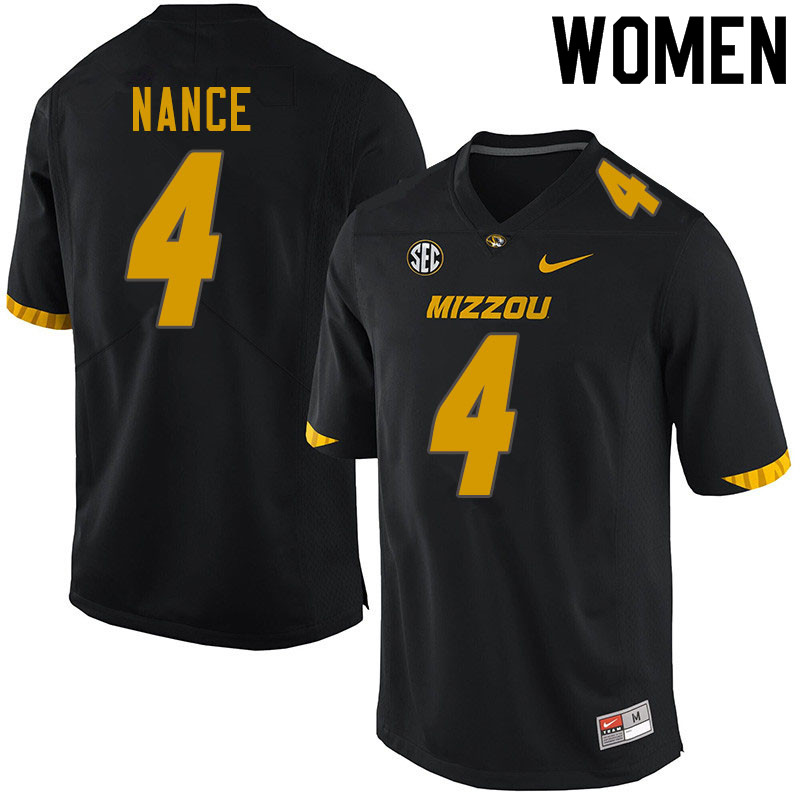 Women #4 Jonathan Nance Missouri Tigers College Football Jerseys Sale-Black